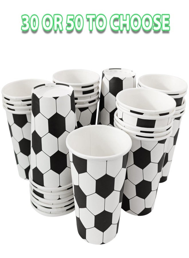 EaciTown Soccer Themed Paper Cups 9OZ Soccerball Pattern Drinking Cups Birthday Party Favors Soccer Baby Shower Supplies (30) - Image 2